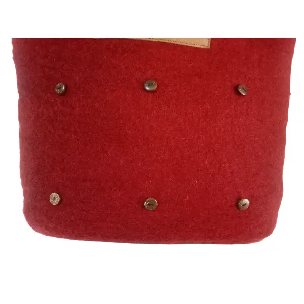 Nepali Felt Shoulder Bag-Handle Bag - Bag-Handcrafted Maroon Elegance - Image 5