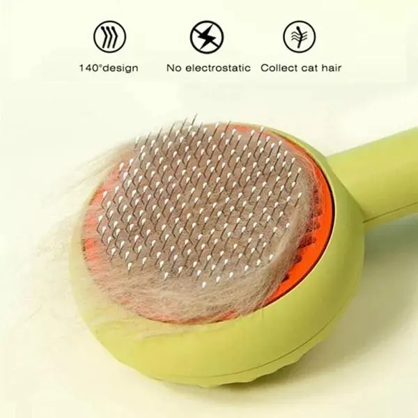 NepLiving Doughnut Shape Pet Comb Slicker Brush Stainless Steel Pet Brush Cat Dog Pet Grooming Brush for Pet Hair Removal - Image 2