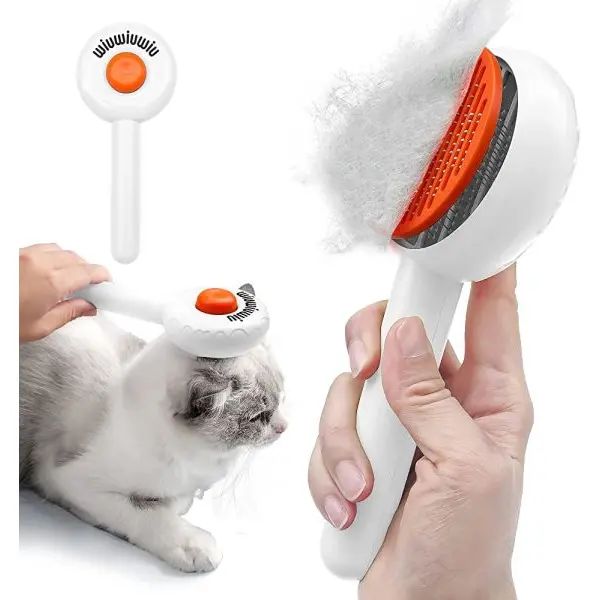 NepLiving Doughnut Shape Pet Comb Slicker Brush Stainless Steel Pet Brush Cat Dog Pet Grooming Brush for Pet Hair Removal - Image 4