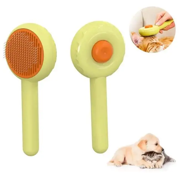 NepLiving Doughnut Shape Pet Comb Slicker Brush Stainless Steel Pet Brush Cat Dog Pet Grooming Brush for Pet Hair Removal - Image 5