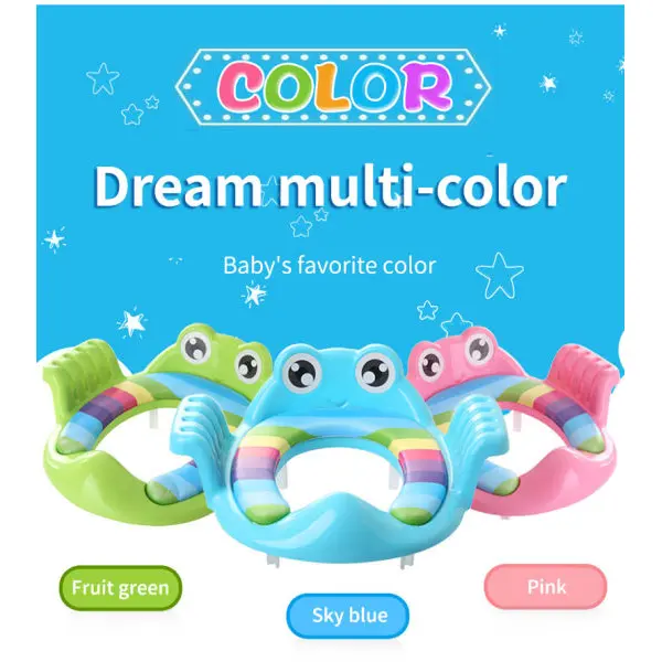 NepLiving Portable Child Safety Potty Seat with Armrest, Adjustable Height, Comfortable Training Toilet Seat Cushion for Boys & Girls, Cartoon Frog Design, Multicolor Options - Image 5