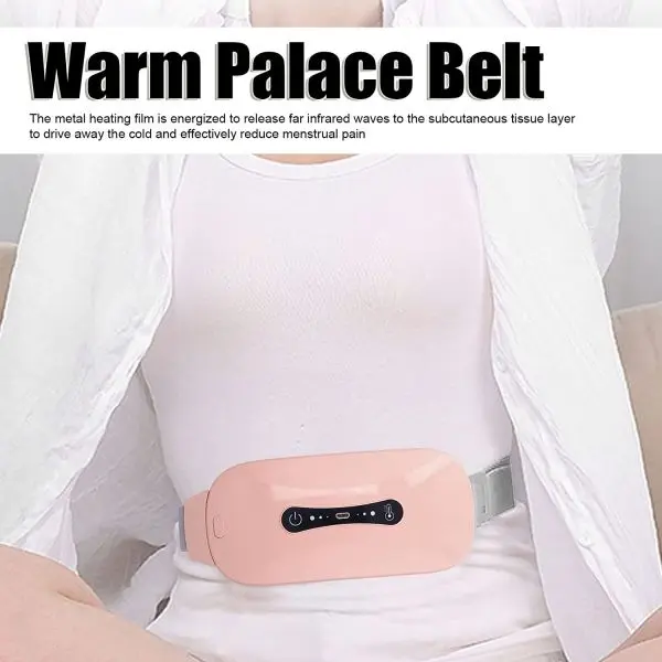 NepLiving Warm Palace Belt Menstrual Hot Compress USB 3 Level Vibration EMS Belly Heating Belt - Image 3