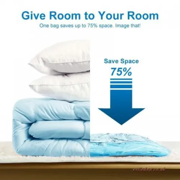 New 5-Pack High-Quality Space-Saving Vacuum Seal Storage Bags with Free Pump - Organize Your Home Efficiently - Image 3