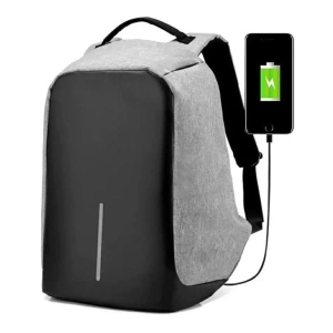 New Anti Theft Grey Fashion Laptop Backpack With Headphone USB
