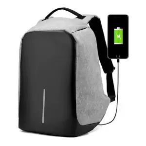 New Anti Theft Grey Fashion Laptop Backpack With Headphone USB