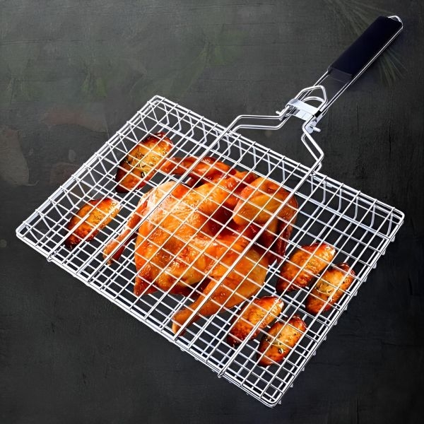 New Barbecue Bbq Grill Plate Mesh Net Mesh Wire Handle - Image 2