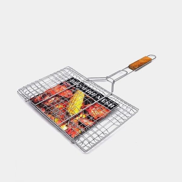 New Barbecue Bbq Grill Plate Mesh Net Mesh Wire Handle - Image 3