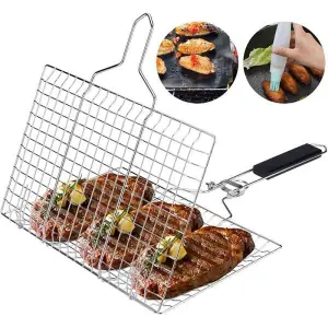 New Barbecue BBQ Grill Plate Mesh Net Mesh Wire Handle