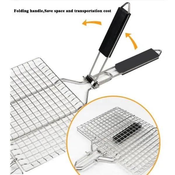 New Barbecue BBQ Grill Plate Mesh Net Mesh Wire Handle - Image 5
