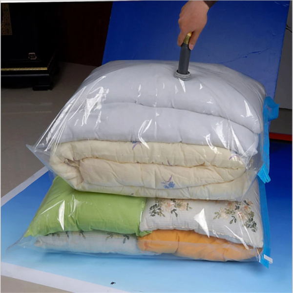 New Compact Transparent Vacuum Storage Bags with Compressed Seal for Travel - Space-Saving Organizer - Image 5