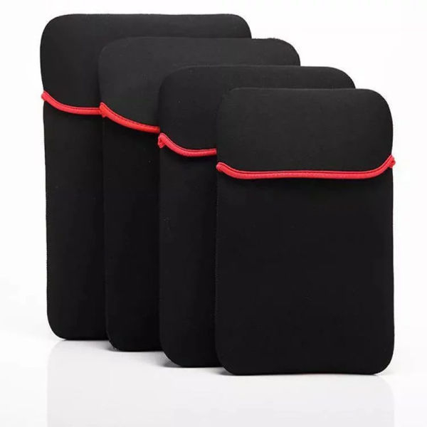 New Durable Neoprene Laptop Sleeve for 13-inch Display - Water-Resistant Protective Bag with Shock-Absorbing Foam Padding, Black - Image 5