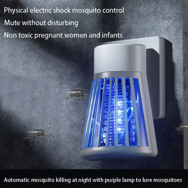 New Electric Shock Mosquito Lamp Purple Light Fly Trap Killer Mute LED Night Light Mosquito Killer Pest Control (Color : Multi) - Image 3
