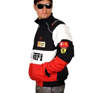 New F1 Ferrari Vintage Racing Jacket Ferrari Printed Rider Jackets | Printed | Trend Biker Outwear.