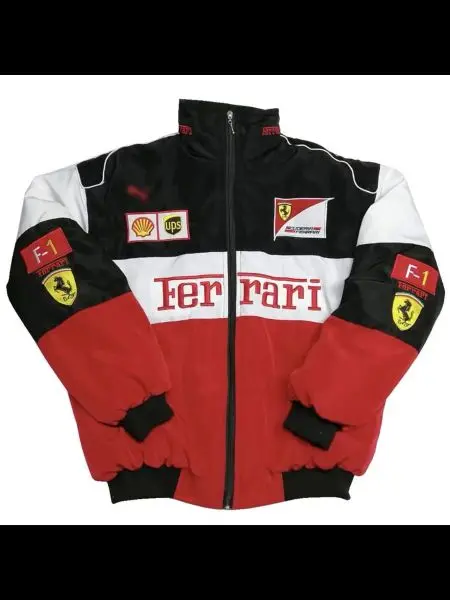 New F1 Ferrari Vintage Racing Jacket Ferrari Printed Windproof Rider Jackets | Printed | Trend Biker Outwear