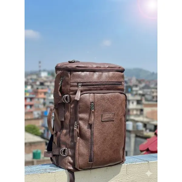 New Fashion Leather Backpack for School and College - Jeep Buluo Stylish Travel Bag for Boys - Durable PU Leather Rucksack with Side Handle - Image 4