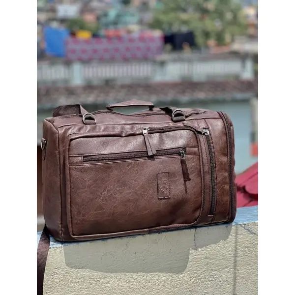 New Fashion Leather Backpack for School and College - Jeep Buluo Stylish Travel Bag for Boys - Durable PU Leather Rucksack with Side Handle - Image 5