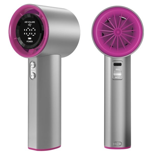 New High-Speed Handheld Turbofan USB Rechargeable Mini Fan with Smart LED Screen Display, 1-100 Speed Levels, Ultra-Long Battery Life - Ideal for Outdoor Activities & Stroller Cooling - Image 4