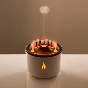 NEW IN 360ml Volcanic Flame Aroma Diffuser Essential Oil USB Portable Air Humidifier with Smoke Ring Night Light Lamp Fragrance