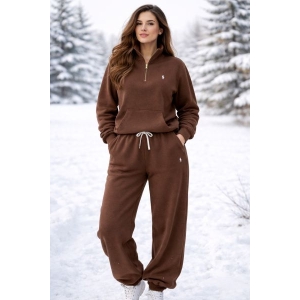 New Ladies Winter Warm Cotton Fleece Sweatshirt and Joggers Set.