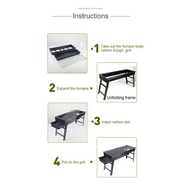 New Large BBQ Barbecue Grill Folding Portable Charcoal Outdoor Camping Picnic Burner Foldable Charcoal Camping Barbecue Oven - Image 3