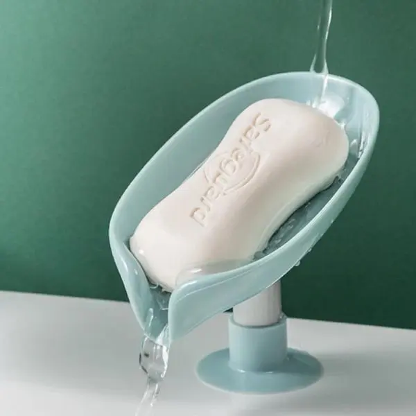 New Leaf Shape Drain Box Shower Soap Holder Dish Storage Plate Tray Supplies Bathroom Gadgets (Color May Vary) - Image 2