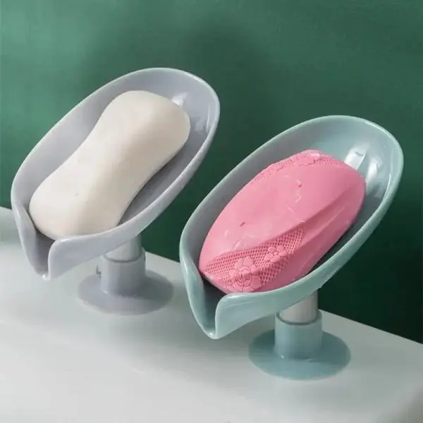 New Leaf Shape Drain Box Shower Soap Holder Dish Storage Plate Tray Supplies Bathroom Gadgets (Color May Vary) - Image 5