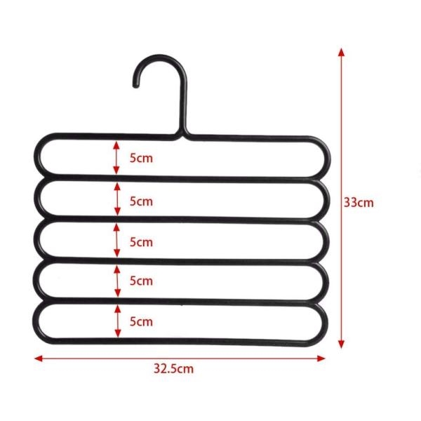 New Multi-Color 5-Layer Plastic Space-Saving Hangers - Durable & Adjustable for Efficient Closet Organization - Image 3