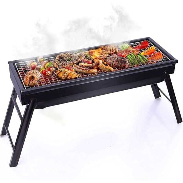 New Portable BBQ Grill Charcoal Stainless Steel Foldable Barbecue Tool Kits For Camping Picnic Outdoor Garden Party - Image 2