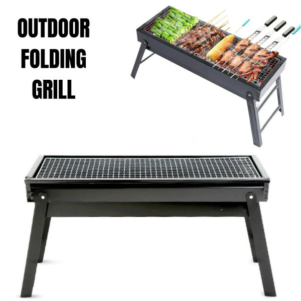 New Portable BBQ Grill Charcoal Stainless Steel Foldable Barbecue Tool Kits For Camping Picnic Outdoor Garden Party - Image 3