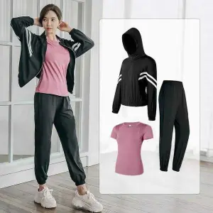 New Summer Ladies 3 Piece Set. (Windcheater +T-shirt+Joggers) - Fashion | Summer Clothing Set For Women | Women's Wear |