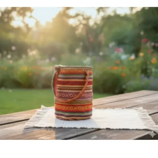 New Woven Fabric I Lunch Box Bag - Durable Polypropylene Tiffin Cooler with Handle - Image 4