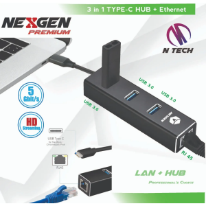 Nexgen 3 in 1 Type C Hub With Ethernet