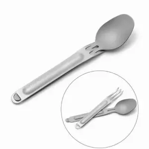 NexTool Outdoor Pure Titanium Spork and Spoon Reusable Camping Tableware Set 2-in-1 Detachable Outdoor Sport Healthy Convenient