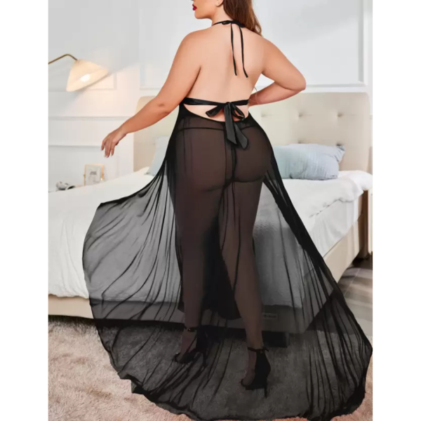 Nightgown Lingerie Babydoll Chemise Lace Split Long Maxi Nightdress for Women - Image 3