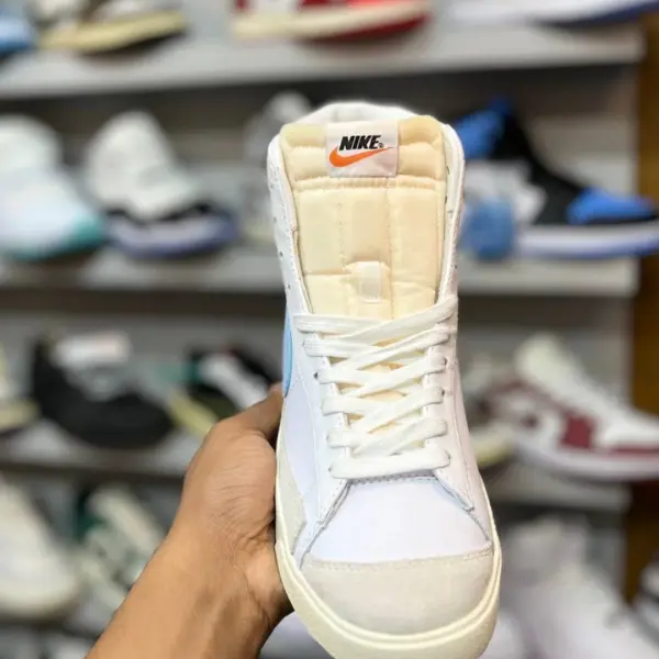 Nike Blazer High (White and Light Blue) - Image 2