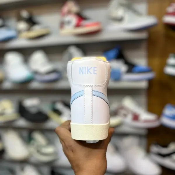 Nike Blazer High (White and Light Blue) - Image 3