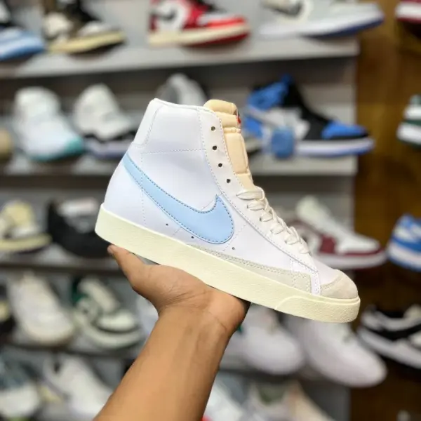 Nike Blazer High (White and Light Blue)