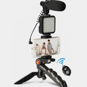 Norma And RGB Video Making Kit / Vlogger Kits Microphone LED Fill Light Mini Tripod For Phone Vlog Video Recording Condenser With BT Remote