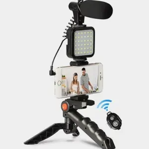 Norma And RGB Video Making Kit / Vlogger Kits Microphone LED Fill Light Mini Tripod For Phone Vlog Video Recording Condenser With BT Remote