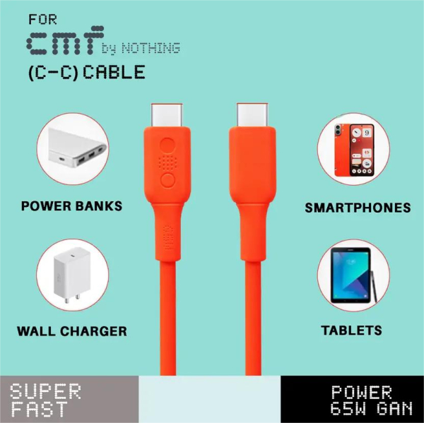 Nothing Type C To C 100cm For Phone 2/2A/2A Plus/1/CMF Phone 1 Fast Charging Charger Data Cable - Image 2