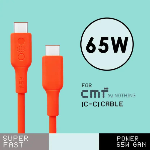 Nothing Type C To C 100cm For Phone 2/2A/2A Plus/1/CMF Phone 1 Fast Charging Charger Data Cable