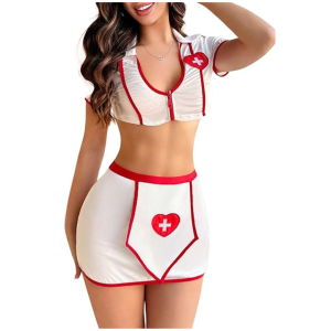 Nurse Costume Naughty Babydoll Lingerie Set for Women