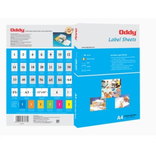 Oddy A4 Paper Label Stickers - 40 labels/sheet (100 sheets) for Lazer, Inkjet & Copiers (st40A4100) By Mitrata - Image 3