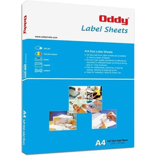 Oddy Label Sticker, 6s Stickers Per Sheet (St6sA4100) A packet of 100 sheets For Lazer and Inkjet Printer - Image 3