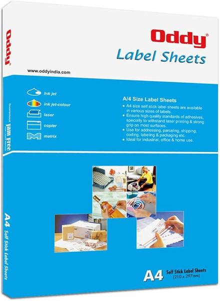 Oddy Label Sticker, 84Stickers Per Sheet (St84A4100) A packet of 100 sheets For Lazer and Inkjet Printer - Image 3
