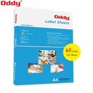 Label Sticker Oddy ST65A4100, 65 Sticker in A4 Size Sheet, 100 Sheets in Packet