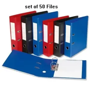 Office File/ 3 Inch Multi-Colored Indexed Leaver Arched Office File A set of 50 files (Whole Sale Pack)