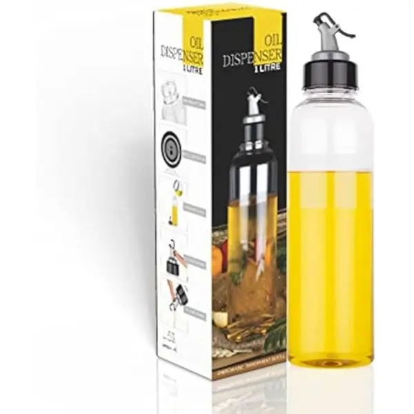 Oil Dispenser Transparent Plastic Oil Bottle Clear 1 Litre - Image 5