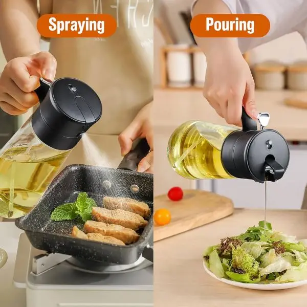 Oil Dispenser Transparent Plastic Oil Bottle Clear 1 Litre - Image 3