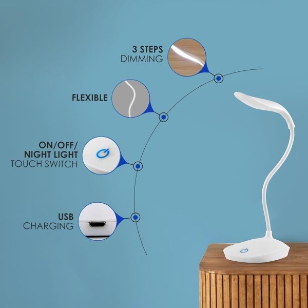 OKSO OK - T18 Led Reading Lamp with 3 Modes Touch Control Eye Protection Table Lamp for Kids Study and Night Light - Image 4